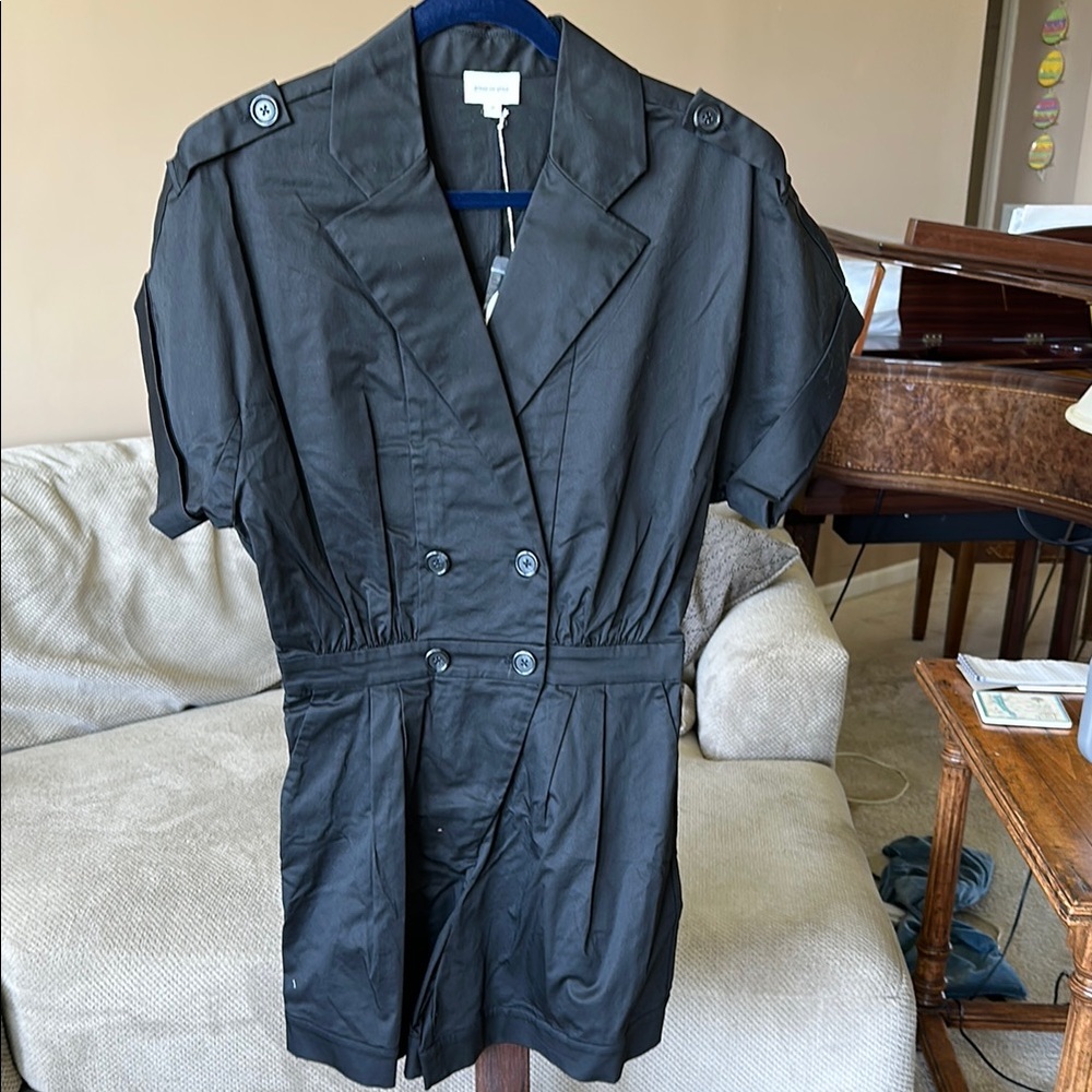 Black Double-Breasted Women's Jacket